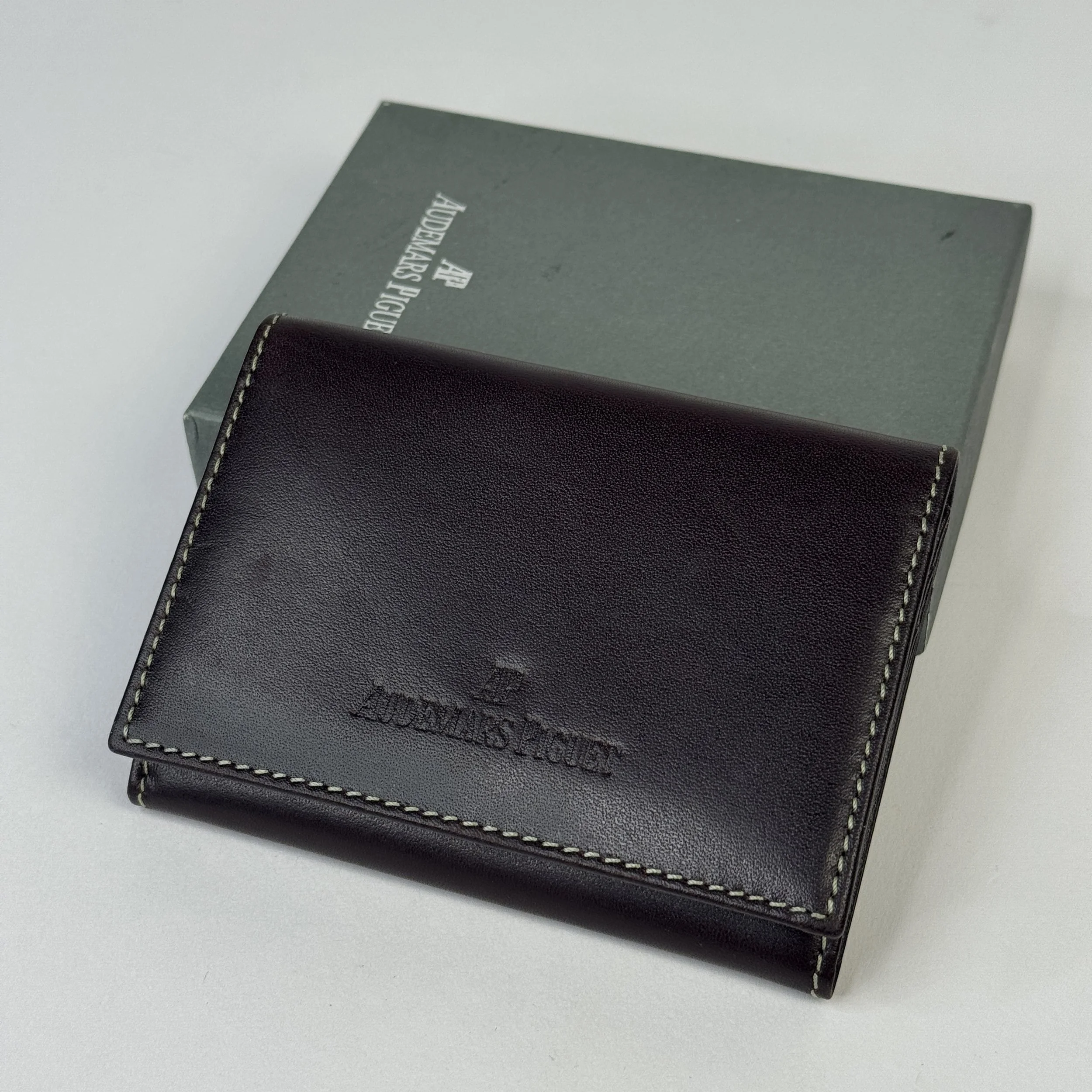 Audemars Piguet Dark Brown Leather Tri-Fold Wallet with Box